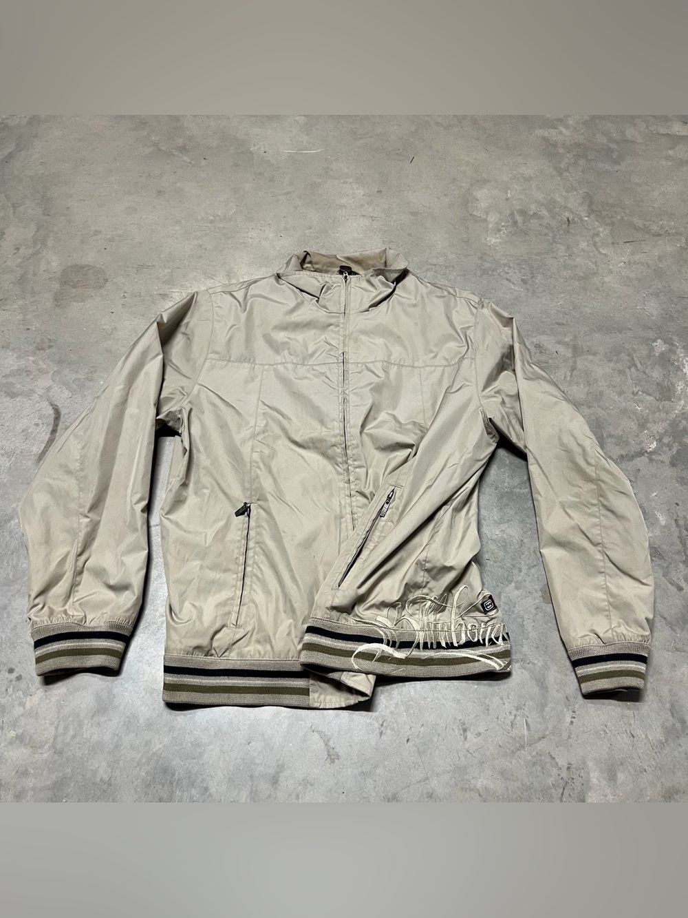 Vintage Billabong Windbreaker Jacket Cream Y2K Surf Size XL READ